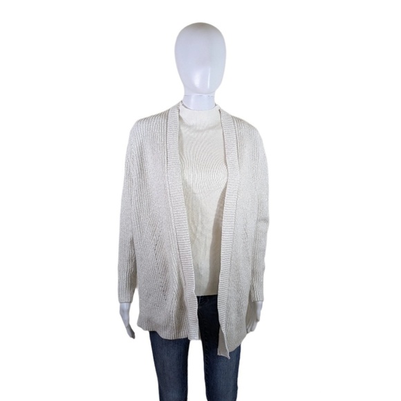 Banana Republic Factory Off White Silver Speckled Cardigan Size S - Picture 1 of 5